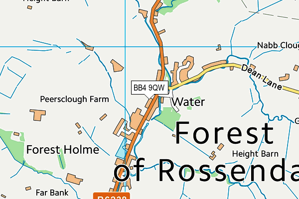 BB4 9QW map - OS VectorMap District (Ordnance Survey)