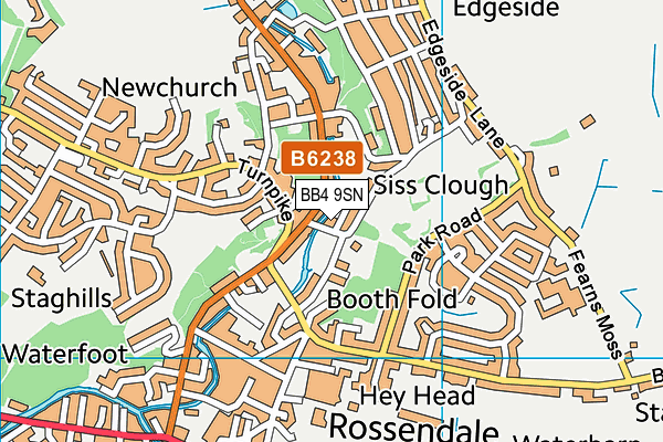 BB4 9SN map - OS VectorMap District (Ordnance Survey)
