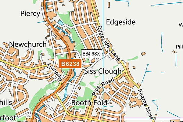 BB4 9SX map - OS VectorMap District (Ordnance Survey)