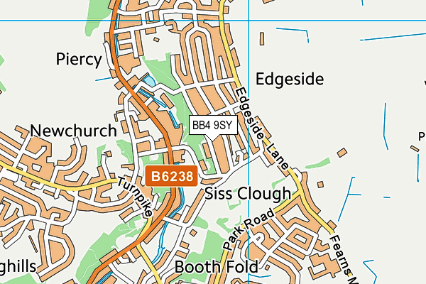 BB4 9SY map - OS VectorMap District (Ordnance Survey)