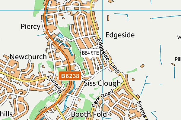 BB4 9TE map - OS VectorMap District (Ordnance Survey)