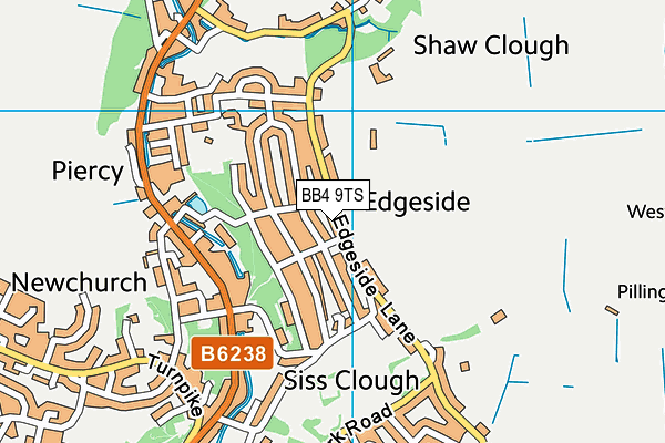 BB4 9TS map - OS VectorMap District (Ordnance Survey)