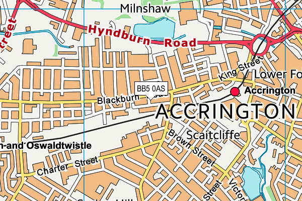 BB5 0AS map - OS VectorMap District (Ordnance Survey)