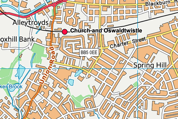 BB5 0EE map - OS VectorMap District (Ordnance Survey)