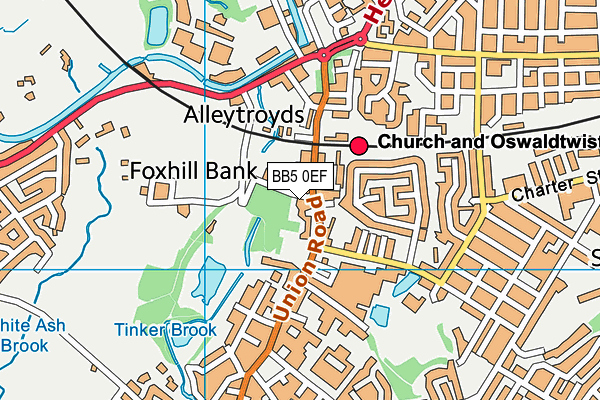 BB5 0EF map - OS VectorMap District (Ordnance Survey)