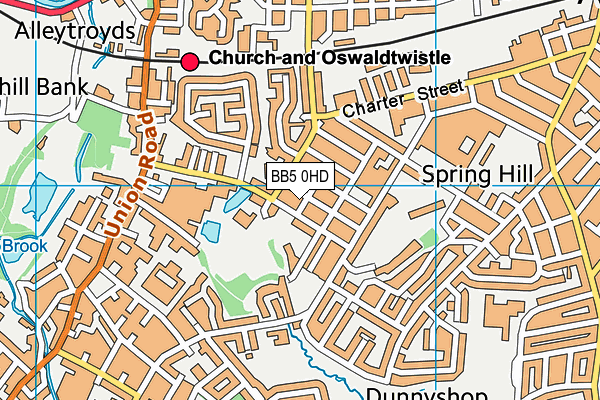 BB5 0HD map - OS VectorMap District (Ordnance Survey)