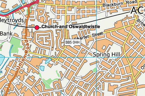 BB5 0HH map - OS VectorMap District (Ordnance Survey)