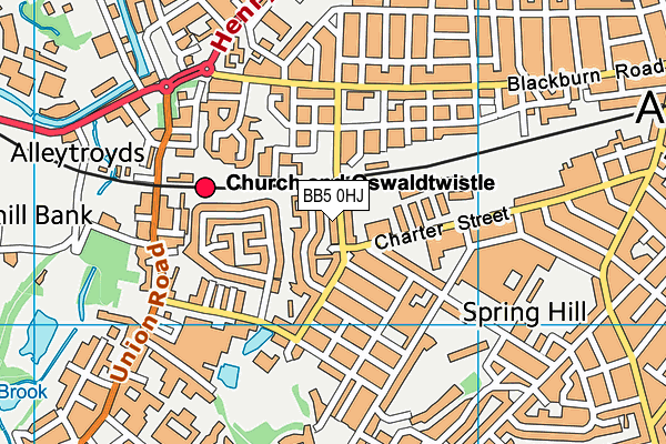 BB5 0HJ map - OS VectorMap District (Ordnance Survey)