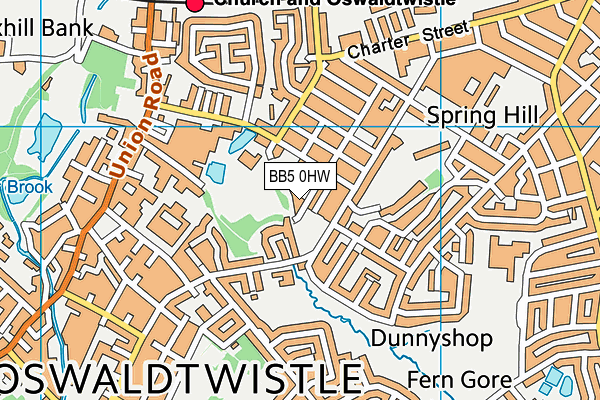 BB5 0HW map - OS VectorMap District (Ordnance Survey)