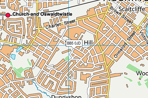 Accrington Spring Hill Community Primary School map (BB5 0JD) - OS VectorMap District (Ordnance Survey)