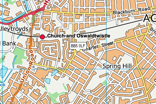 BB5 0LF map - OS VectorMap District (Ordnance Survey)