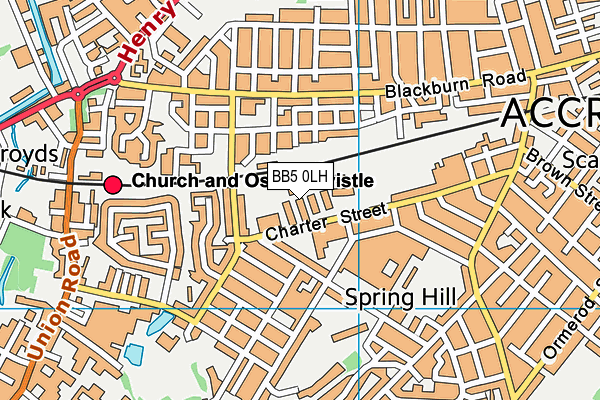 BB5 0LH map - OS VectorMap District (Ordnance Survey)