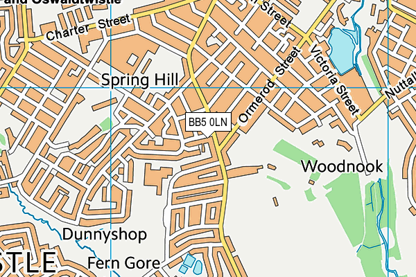 BB5 0LN map - OS VectorMap District (Ordnance Survey)