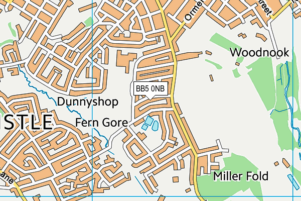 BB5 0NB map - OS VectorMap District (Ordnance Survey)