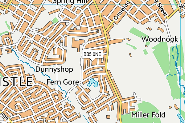 BB5 0NE map - OS VectorMap District (Ordnance Survey)
