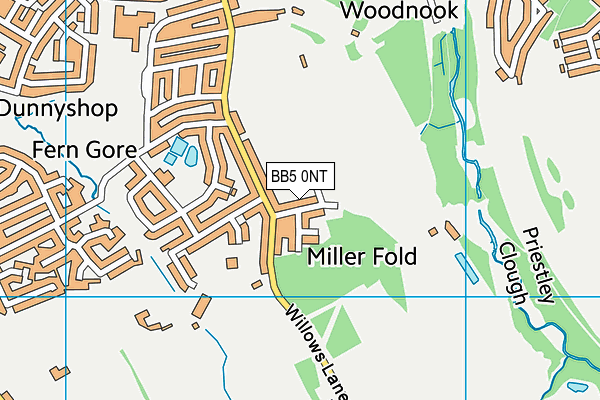 BB5 0NT map - OS VectorMap District (Ordnance Survey)