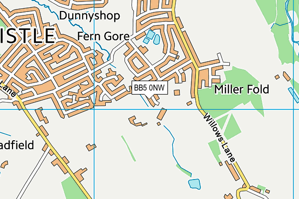 St Peter's CofE Primary School map (BB5 0NW) - OS VectorMap District (Ordnance Survey)