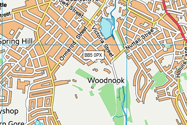 BB5 0PX map - OS VectorMap District (Ordnance Survey)