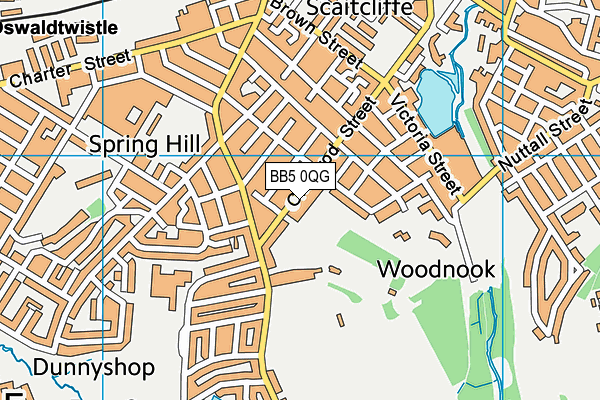 BB5 0QG map - OS VectorMap District (Ordnance Survey)