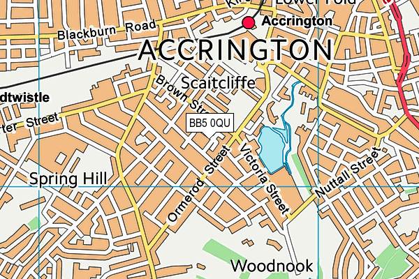 BB5 0QU map - OS VectorMap District (Ordnance Survey)