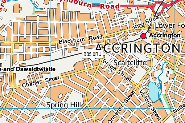 BB5 0RU map - OS VectorMap District (Ordnance Survey)