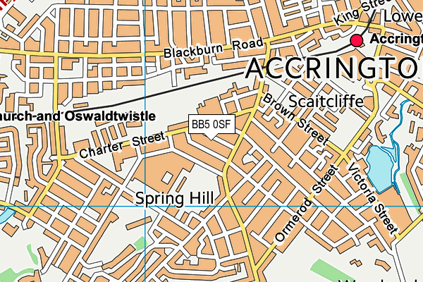 BB5 0SF map - OS VectorMap District (Ordnance Survey)