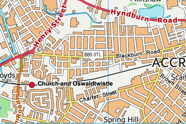 BB5 0TL map - OS VectorMap District (Ordnance Survey)