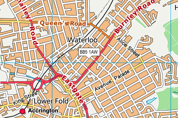 BB5 1AW map - OS VectorMap District (Ordnance Survey)