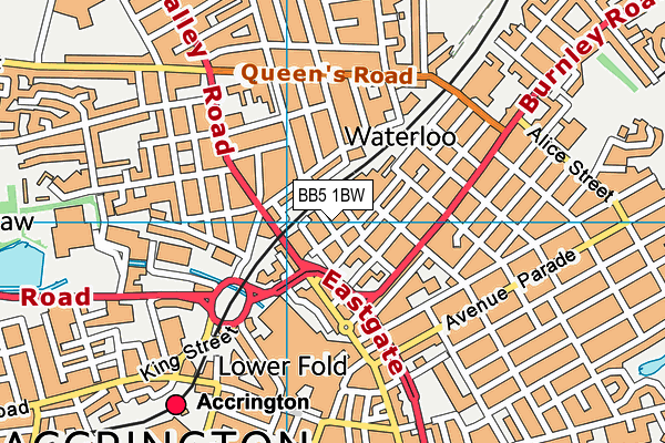 BB5 1BW map - OS VectorMap District (Ordnance Survey)