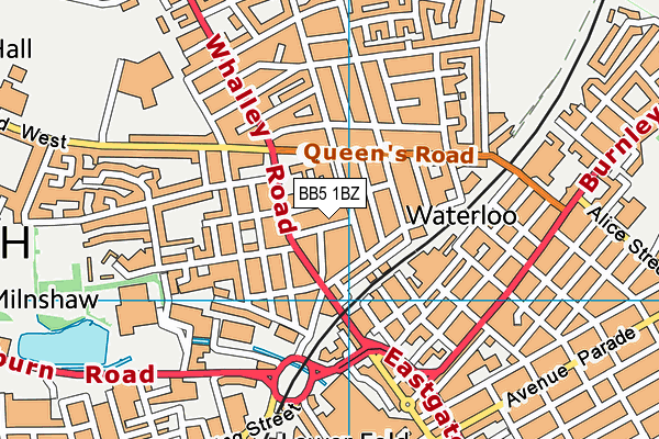 BB5 1BZ map - OS VectorMap District (Ordnance Survey)
