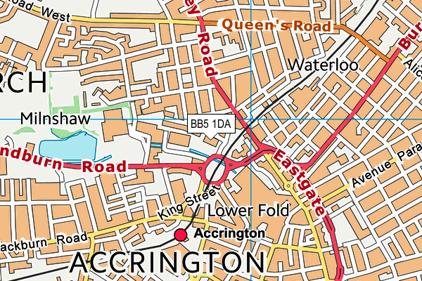 BB5 1DA map - OS VectorMap District (Ordnance Survey)