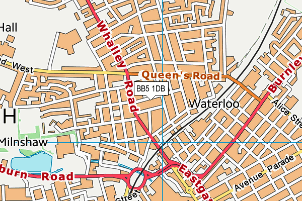 BB5 1DB map - OS VectorMap District (Ordnance Survey)