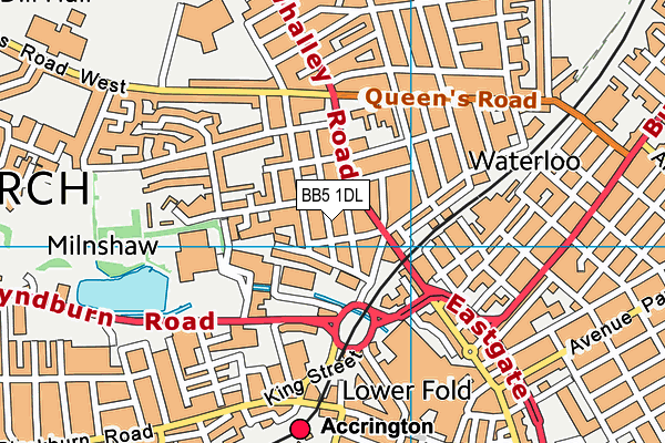 BB5 1DL map - OS VectorMap District (Ordnance Survey)