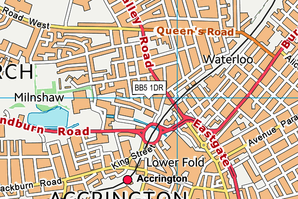 BB5 1DR map - OS VectorMap District (Ordnance Survey)