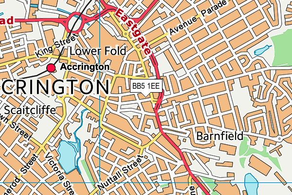 BB5 1EE map - OS VectorMap District (Ordnance Survey)