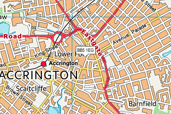 BB5 1EG map - OS VectorMap District (Ordnance Survey)