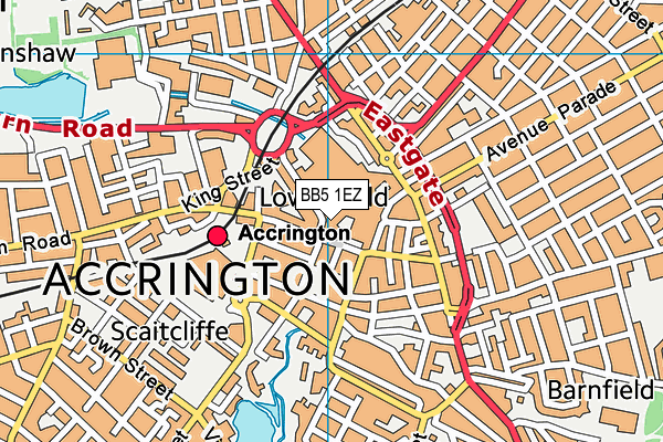 BB5 1EZ map - OS VectorMap District (Ordnance Survey)