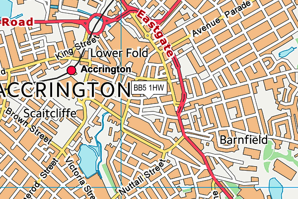 BB5 1HW map - OS VectorMap District (Ordnance Survey)