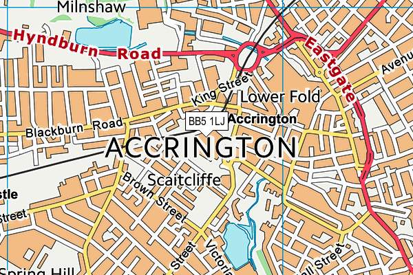 BB5 1LJ map - OS VectorMap District (Ordnance Survey)