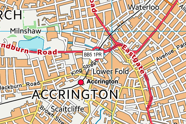 BB5 1PR map - OS VectorMap District (Ordnance Survey)