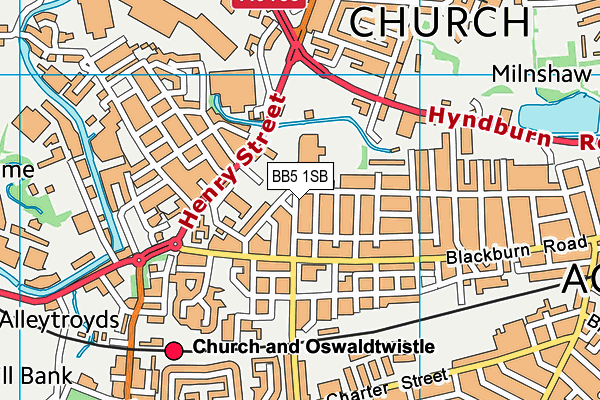 BB5 1SB map - OS VectorMap District (Ordnance Survey)