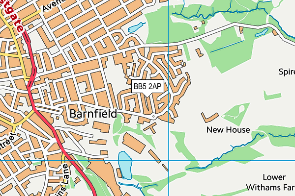 BB5 2AP map - OS VectorMap District (Ordnance Survey)