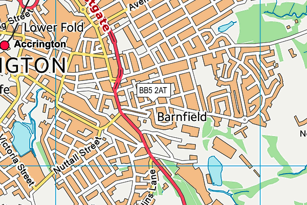BB5 2AT map - OS VectorMap District (Ordnance Survey)
