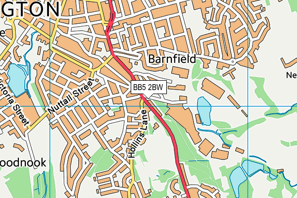 BB5 2BW map - OS VectorMap District (Ordnance Survey)