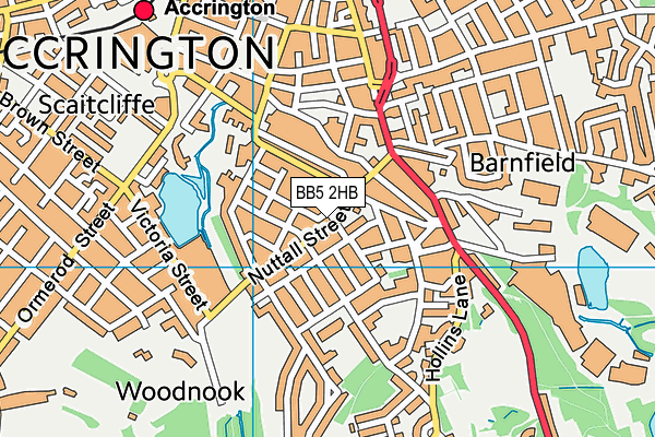 BB5 2HB map - OS VectorMap District (Ordnance Survey)