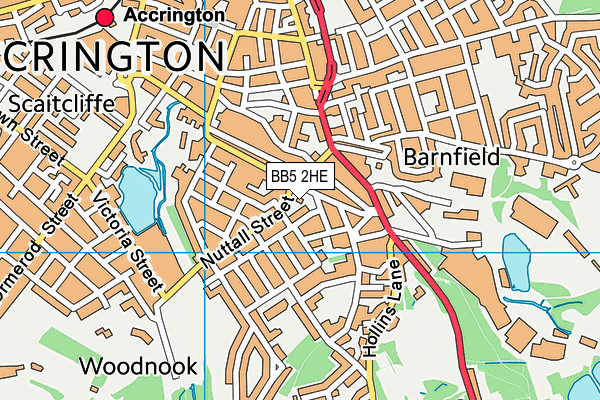 Map of MARSHMALLOWS (ACCRINGTON) LTD at district scale