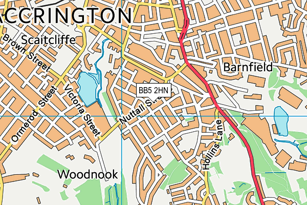 BB5 2HN map - OS VectorMap District (Ordnance Survey)