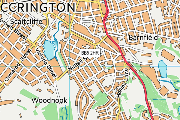 BB5 2HR map - OS VectorMap District (Ordnance Survey)