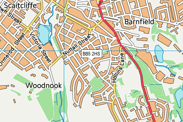 Accrington Woodnook Primary School map (BB5 2HS) - OS VectorMap District (Ordnance Survey)
