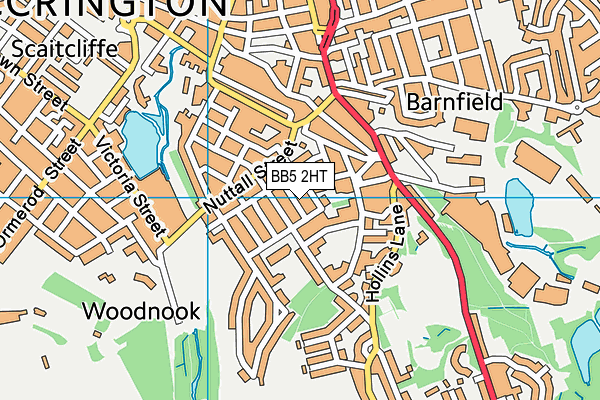 BB5 2HT map - OS VectorMap District (Ordnance Survey)